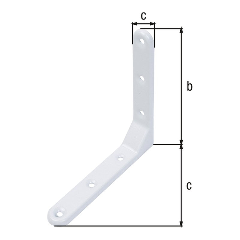 Zierwinkel geprägt 130 x 130 x 21 mm weiß – 1,50 mm stark, 6 Löcher