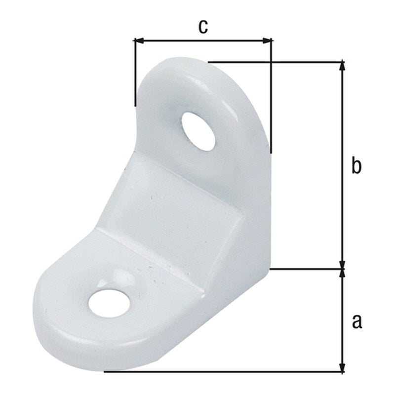 Zierwinkel geprägt 30 x 30 x 20 mm weiß – 1 mm stark, 2 Löcher