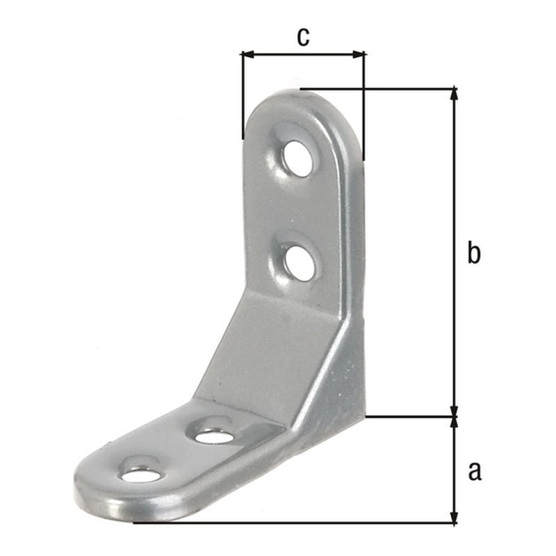 Zierwinkel geprägt 50 x 50 x 20 mm aluminiumgrau – 1 mm stark, 4 Löcher