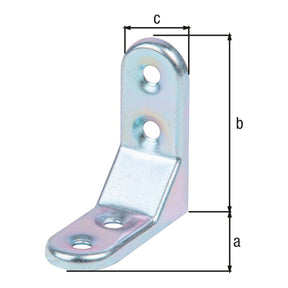 Zierwinkel geprägt 50 x 50 x 20 mm gelb verzinkt – 1 mm stark, 4 Löcher