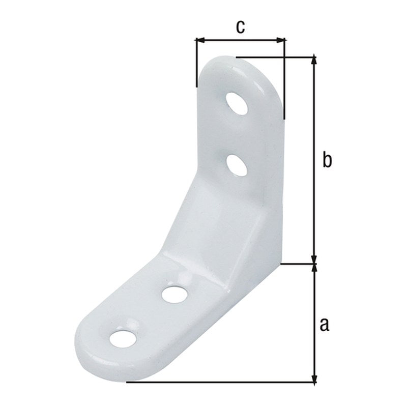 Zierwinkel geprägt 50 x 50 x 20 mm weiß – 1 mm stark, 4 Löcher