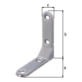 Zierwinkel geprägt 75 x 75 x 20 mm aluminiumgrau – 1 mm stark, 4 Löcher