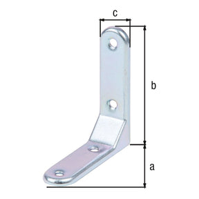 Zierwinkel geprägt 75 x 75 x 20 mm gelb verzinkt – 1 mm stark, 4 Löcher