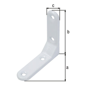 Zierwinkel geprägt 75 x 75 x 20 mm weiß – 1 mm stark, 4 Löcher