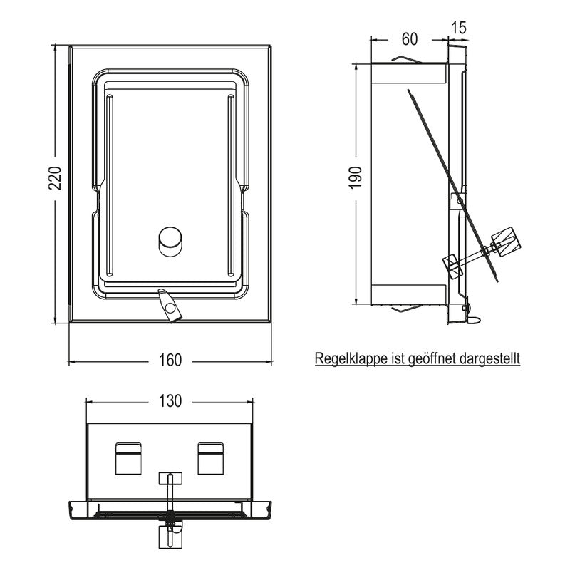 Zugbegrenzer Z4 130 x 190 mm – Maßzeichnung