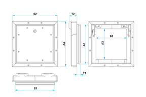 AluProtect Safe F/EI30 Revisionsklappe - für die Decke - Abmessungen