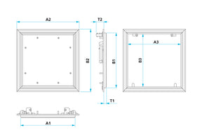 Alumatic F/EI30, F/EI90 Revisionsklappe - Trennwand - Details